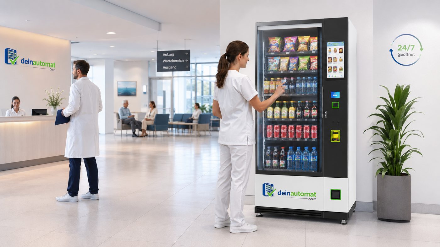 Verkaufsautomat in einer Klinik – 24/7 Versorgung von deinautomat.com